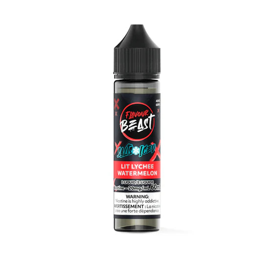 Lit Lychee Watermelon Iced - Flavour Beast Vape Juice E-Liquid Nic Salt 60ml