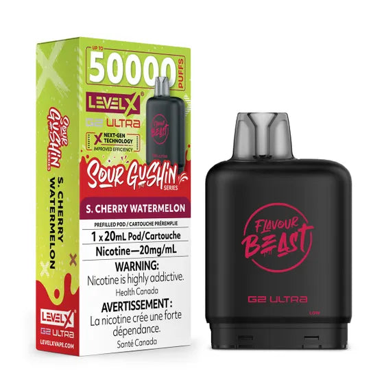 Sour Gushin Series - Cherry Watermelon - Level X G2 Ultra 50K Pods