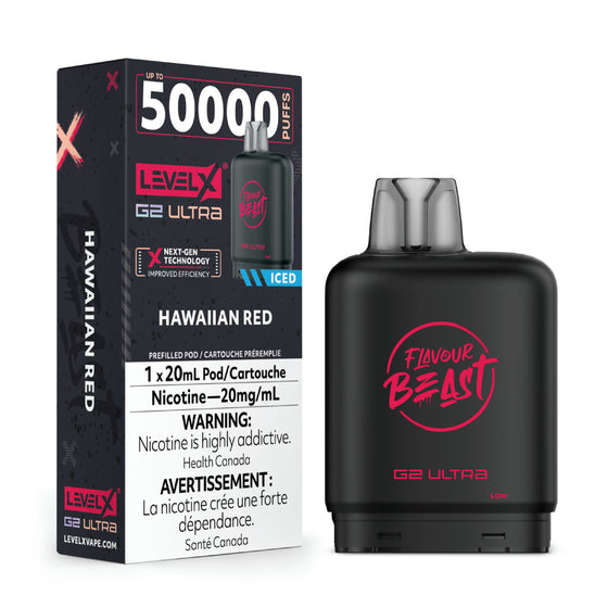 Hawaiian Red Iced - Flavour Beast Level X G2 Ultra 50K Vape Pod