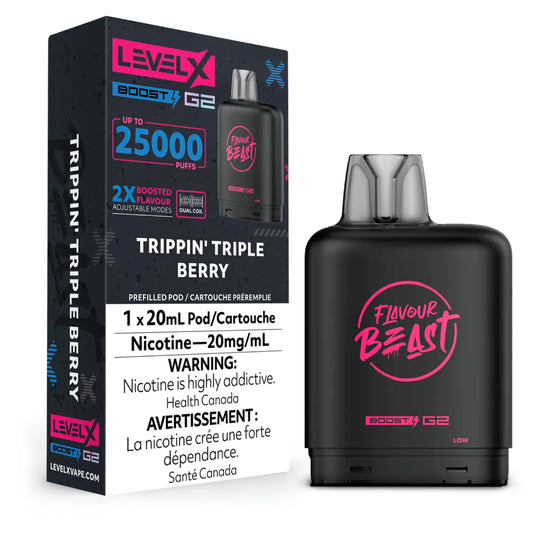Level X Flavour Beast Boost G2 Pod 20mL - Trippin' Triple Berry