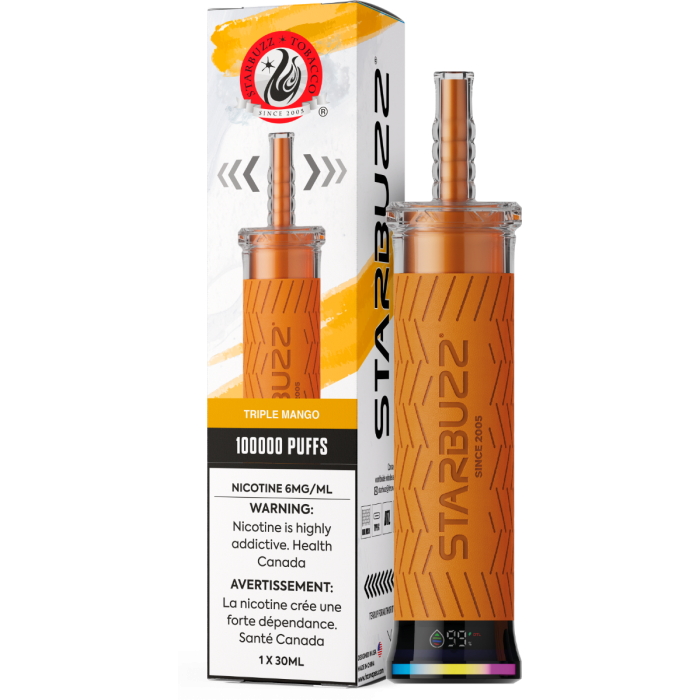 Starbuzz E-Hose 100K Disposable Vape – Triple Mango flavour 6mg 30mL