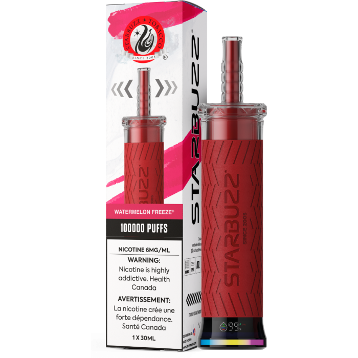 Starbuzz E-Hose 100K Disposable Vape – Watermelon Freeze flavour 6mg 30mL