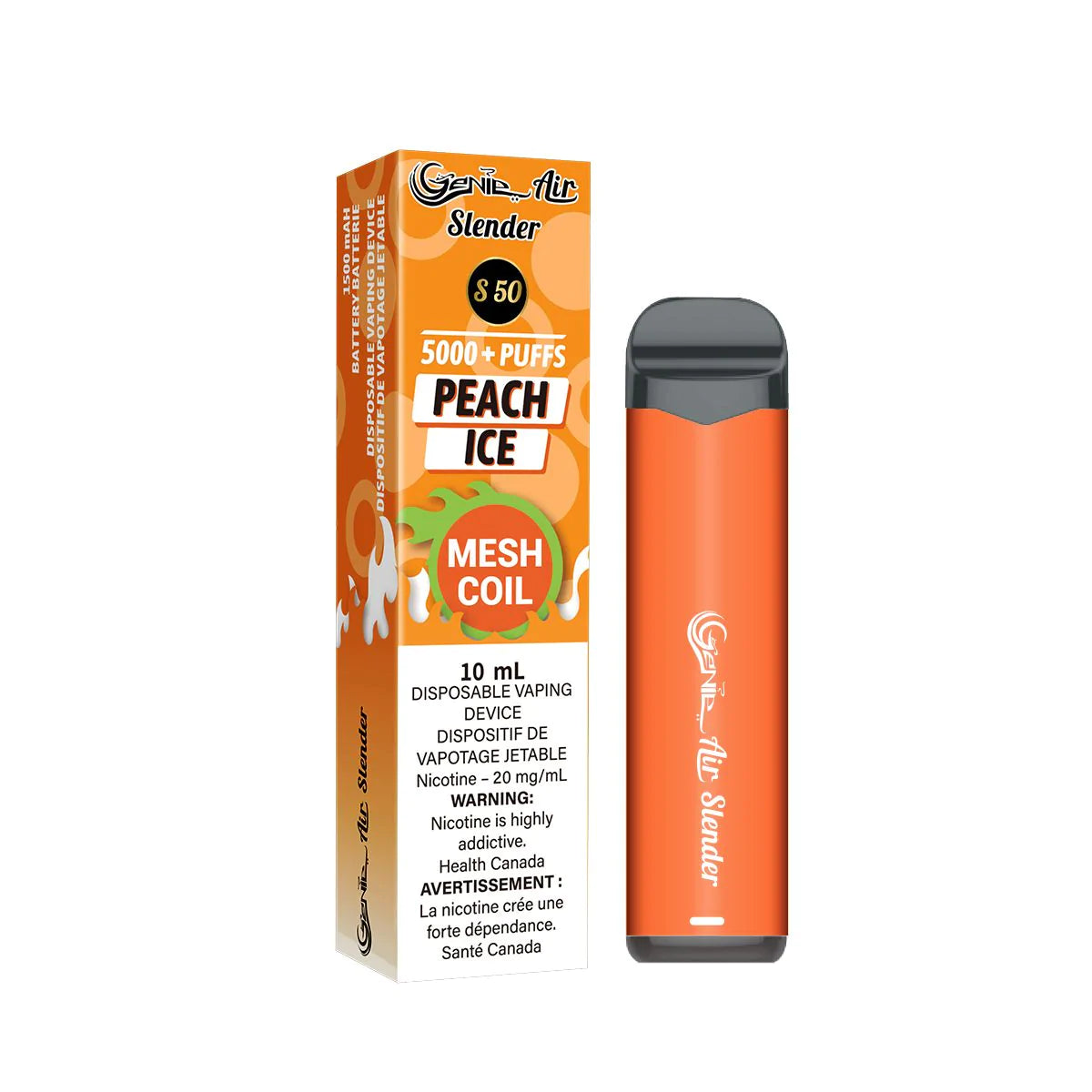 Peach Ice - Genie Air Slender 5000 Puffs- Synthetic