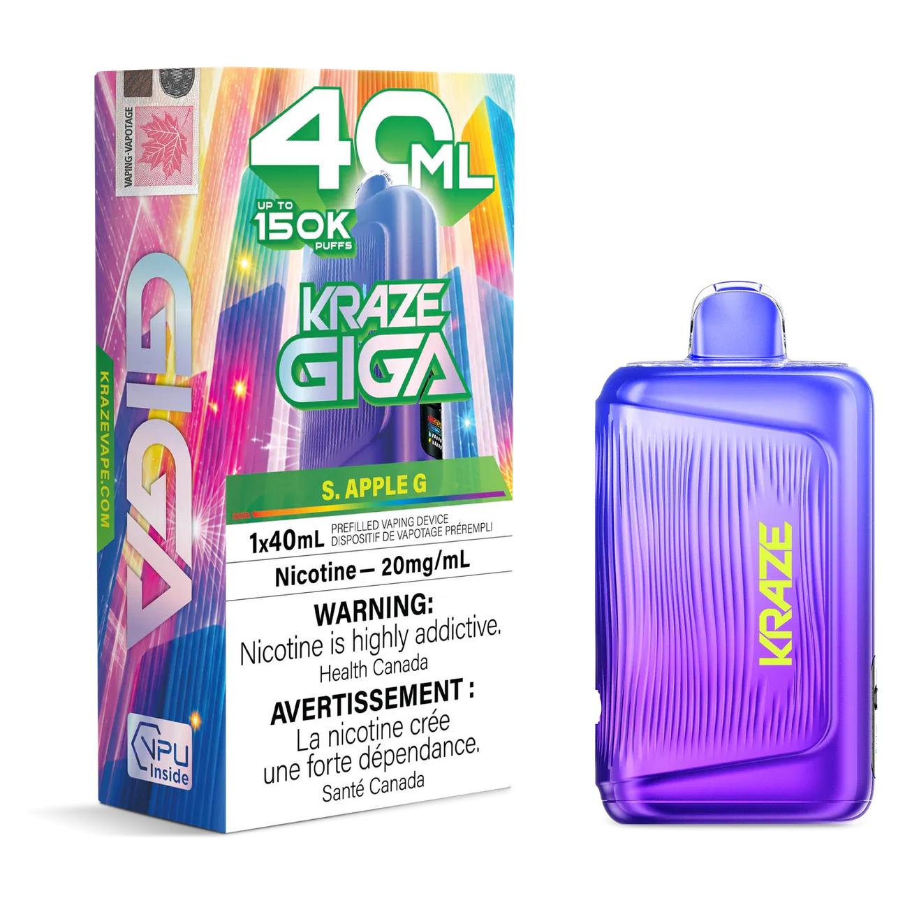 Kraze Giga 150K Disposable Vapes 40mL
