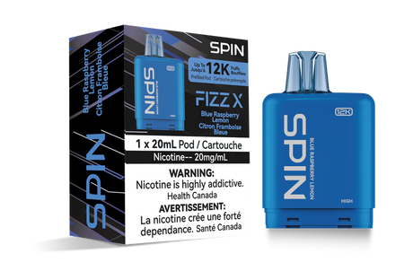 SPIN FIZZ X Pod 12000 - Blue Raspberry Lemon Flavour - 12k Vape Pod