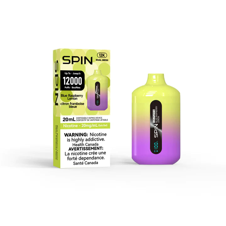 Blue Raspberry Lemon Flavor - SPIN Vape 12k Disposable Vape 12000 Puffs