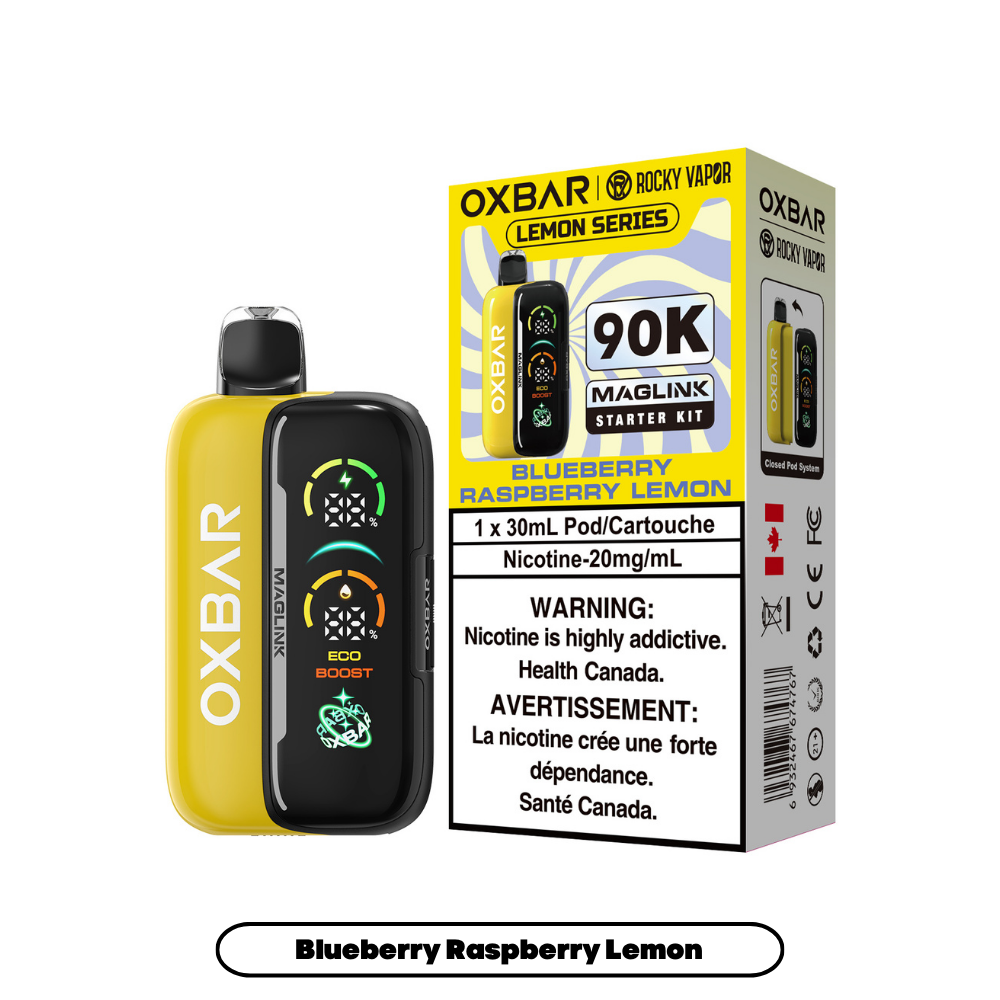 Oxbar x Rocky Vapor Maglink Disposable Vape Blueberry Raspberry Lemon flavour – 90,000 puffs
