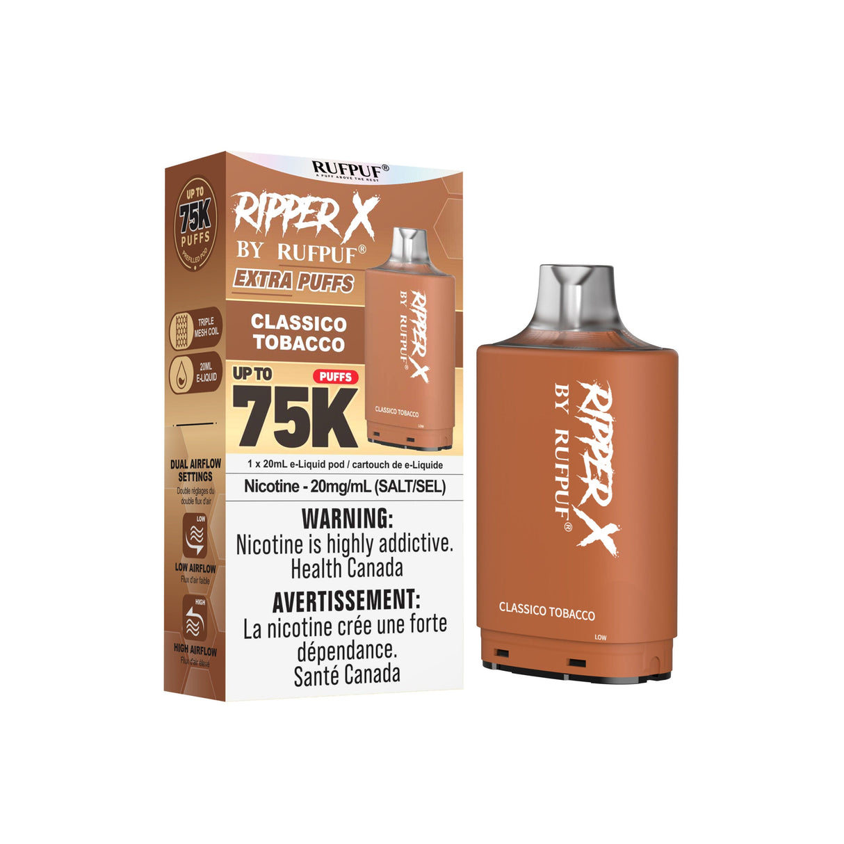 Classico Tobacco - Ripper X 75k Turbo Pod