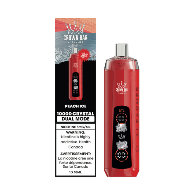 Peach Ice - AL FAKHER Crystal Crown Bar Disposable Vape 10000