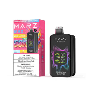Dragonfruit Blue Razz MARZ Max 50K Disposable Vape with tropical dragonfruit and blue raspberry flavour