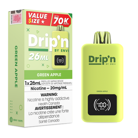 Green Apple – Dripn By Envi 70k Disposable Vape 26ml 70000 Puffs