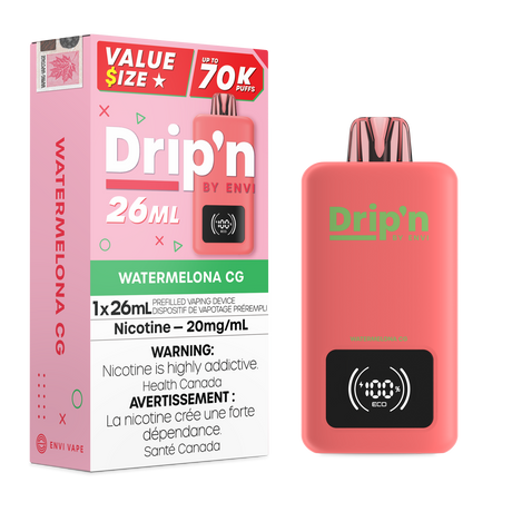 Watermelon CG - Dripn By Envi 70k Disposable Vape 26ml 70000 Puffs
