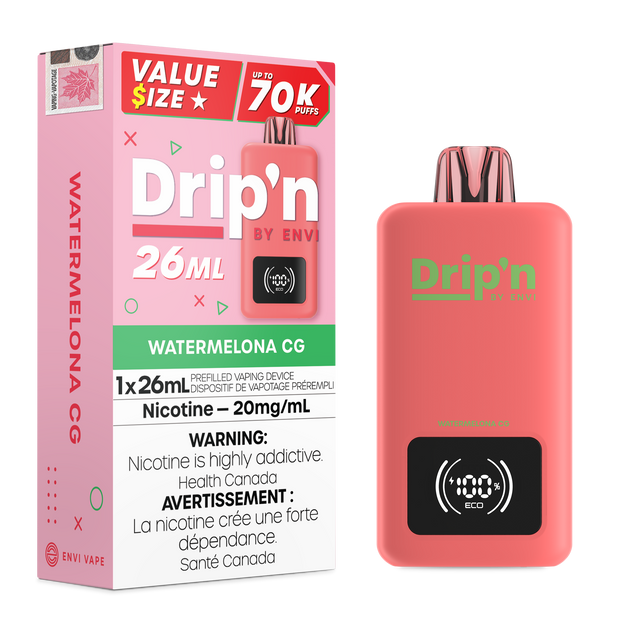 Watermelon CG - Dripn By Envi 70k Disposable Vape 26ml 70000 Puffs