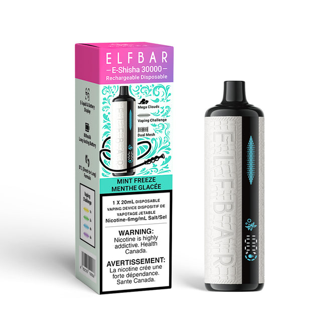 MINT FREEZE - ELFBAR E Shisha 30000 Rechargeable Disposable Vape