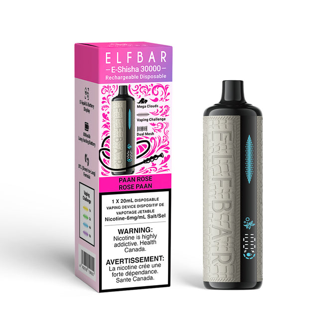 PAAN ROSE - ELFBAR E Shisha 30000 Rechargeable Disposable Vape