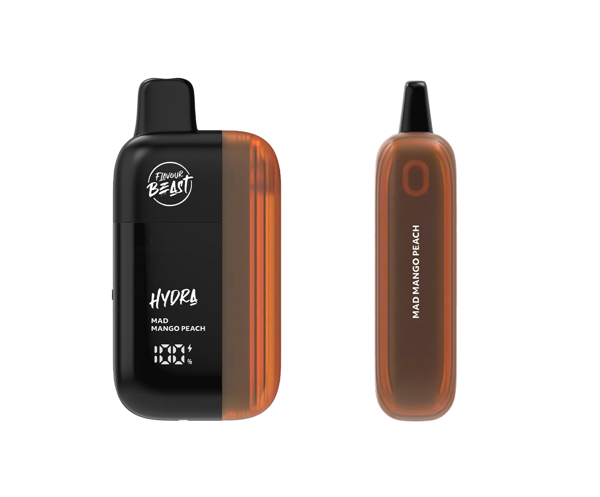 HYDRA by Flavour Beast Mad Mango Peach Disposable Vape.