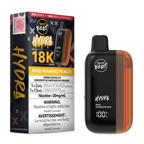 HYDRA by Flavour Beast Mad Mango Peach Disposable Vape with Tropical Fruit Flavors 18k.