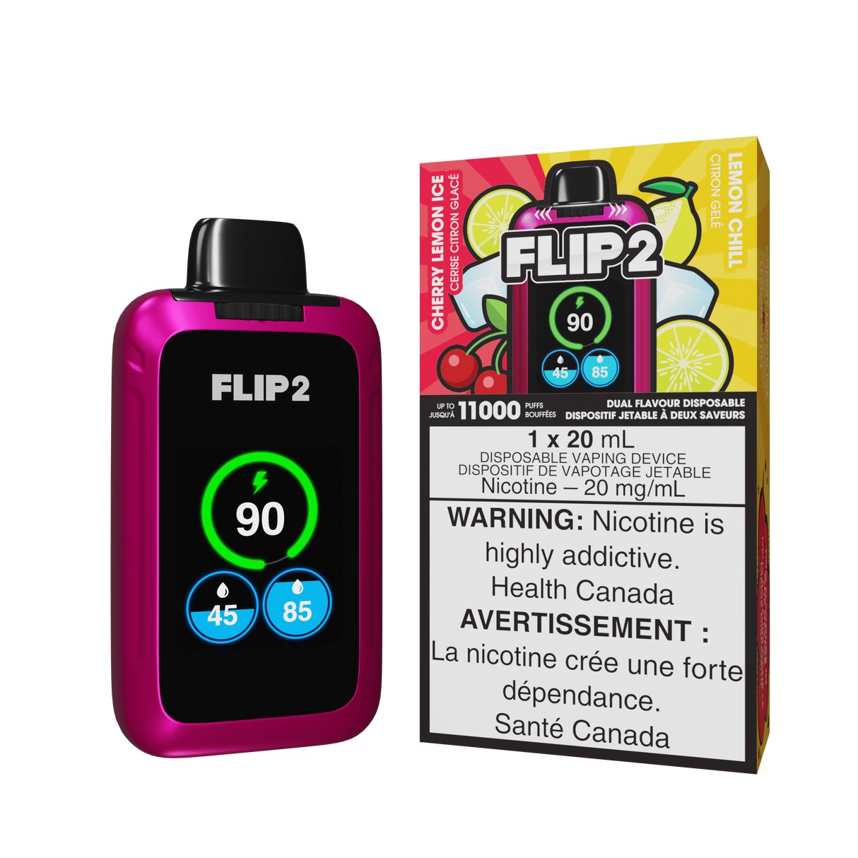 Flip 2 Disposable Vape - Cherry Lemon Ice and Lemon Chill