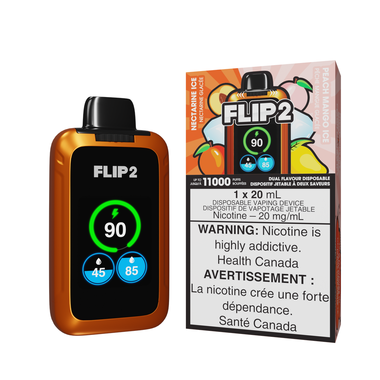 Flip 2 Disposable Vape - Nectarine Ice and Peach Mango Ice