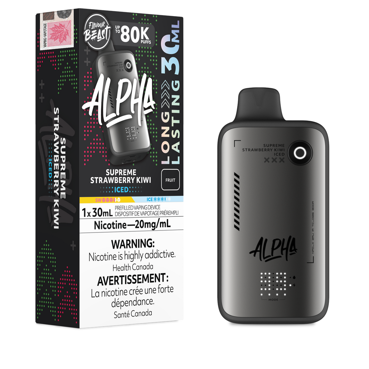 Supreme Strawberry Kiwi Iced – Flavour Beast Alpha 80K