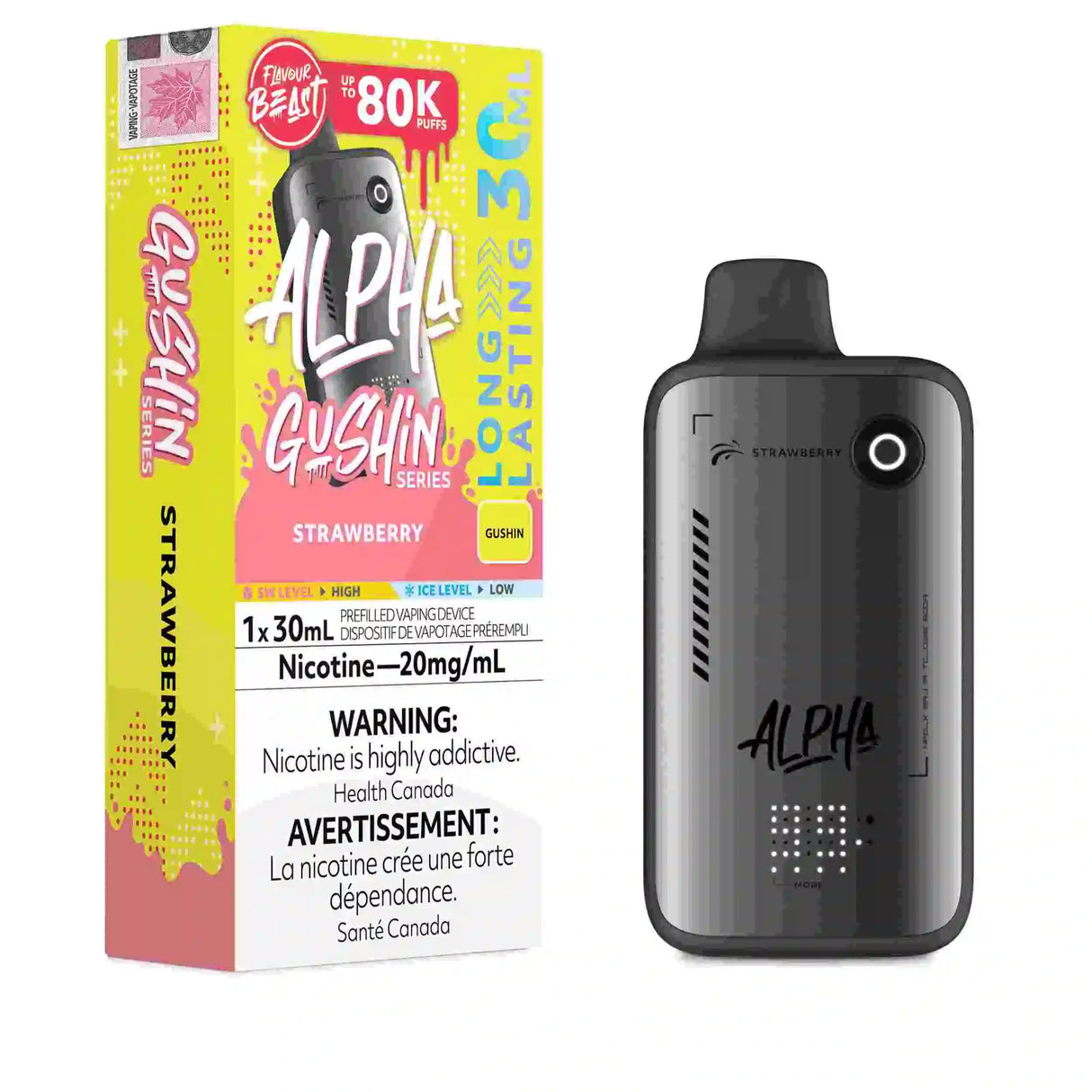 Flavour Beast Alpha 80K Gushin Strawberry Disposable Vape 30mL