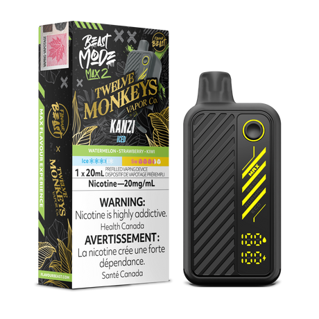 Flavour Beast Beastmode Max 2 x Twelve Monkeys – Kanzi Iced, 20mg/mL, 20mL e-liquid.