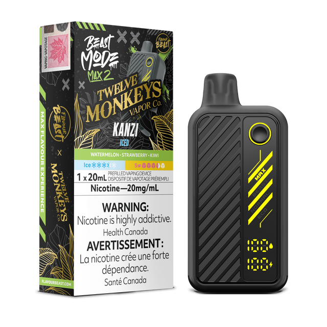 Flavour Beast Beastmode Max 2 x Twelve Monkeys – Kanzi Iced, 20mg/mL, 20mL e-liquid.