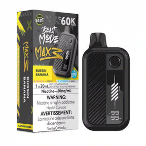 Bussin Banana Iced Flavour Beast Mode Max 3 60,000 puff disposable vape