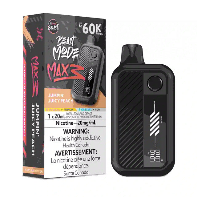 Jumpin’ Juicy Peach Flavour Beast Mode Max 3 60,000 puff disposable vape