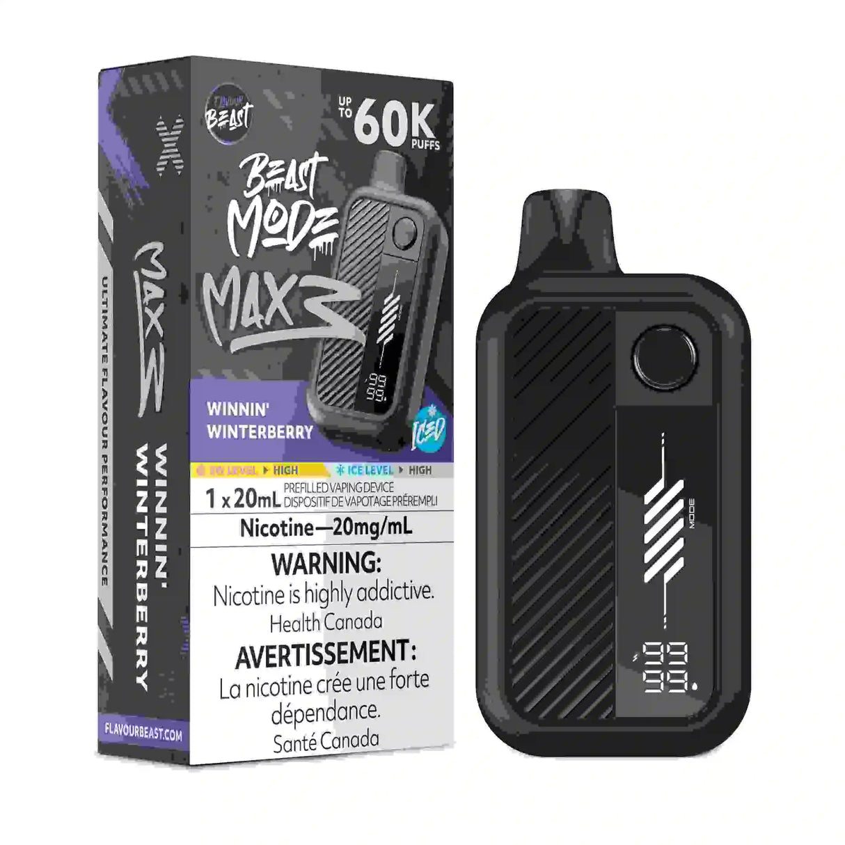 Winnin’ Winterberry Iced Flavour Beast Mode Max 3 60,000 puff disposable vape