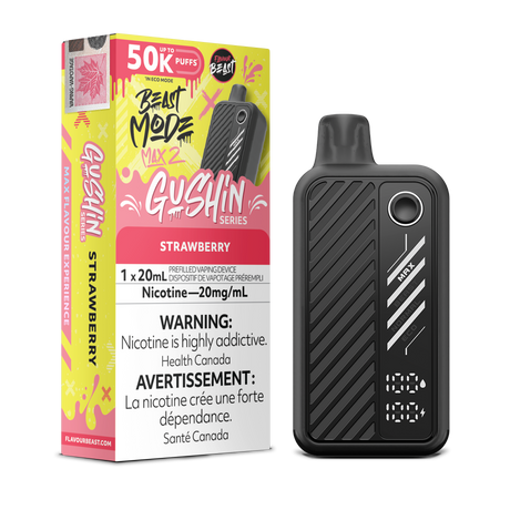 Gushin Strawberry - Flavour Beast BeastMode Max 2 Disposable Vape - 50,000 Puffs - 20mL E-Liquid - 20mg Nicotine