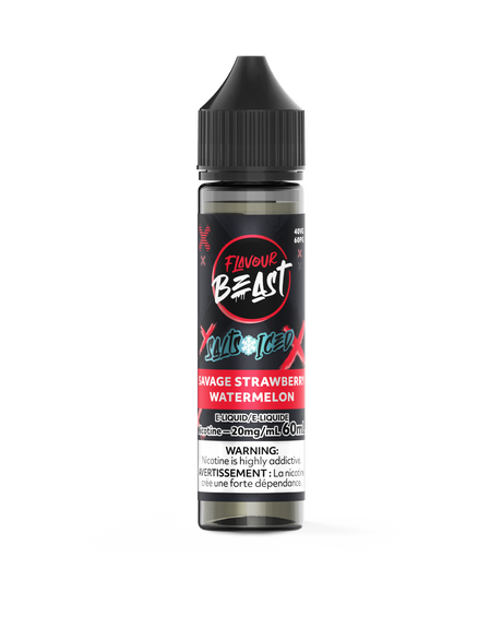 Savage Strawberry Watermelon Iced - Flavour Beast Vape Juice E-Liquid Nic Salt 60ml