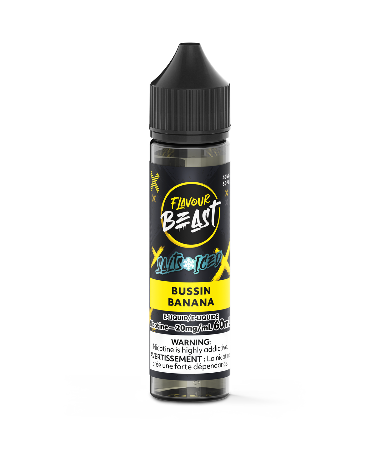 Bussin Banana Iced - Flavour Beast Vape Juice E-Liquid Nic Salt 60ml