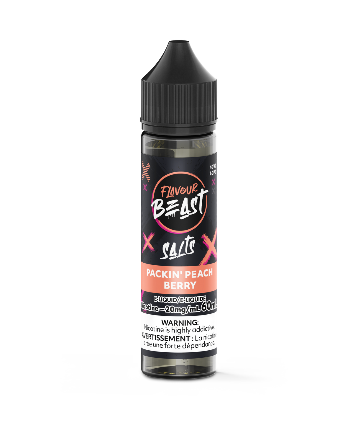 Packin' Peach Berry - Flavour Beast Vape Juice E-Liquid Nic Salt 60ml