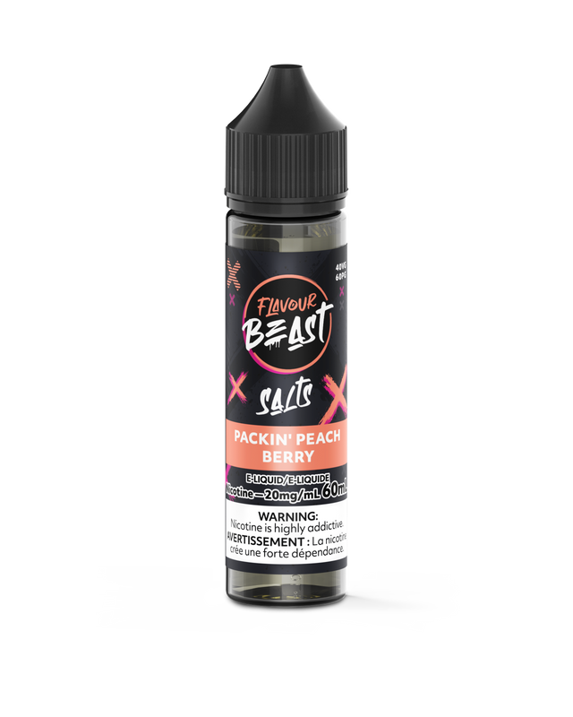Packin' Peach Berry - Flavour Beast Vape Juice E-Liquid Nic Salt 60ml