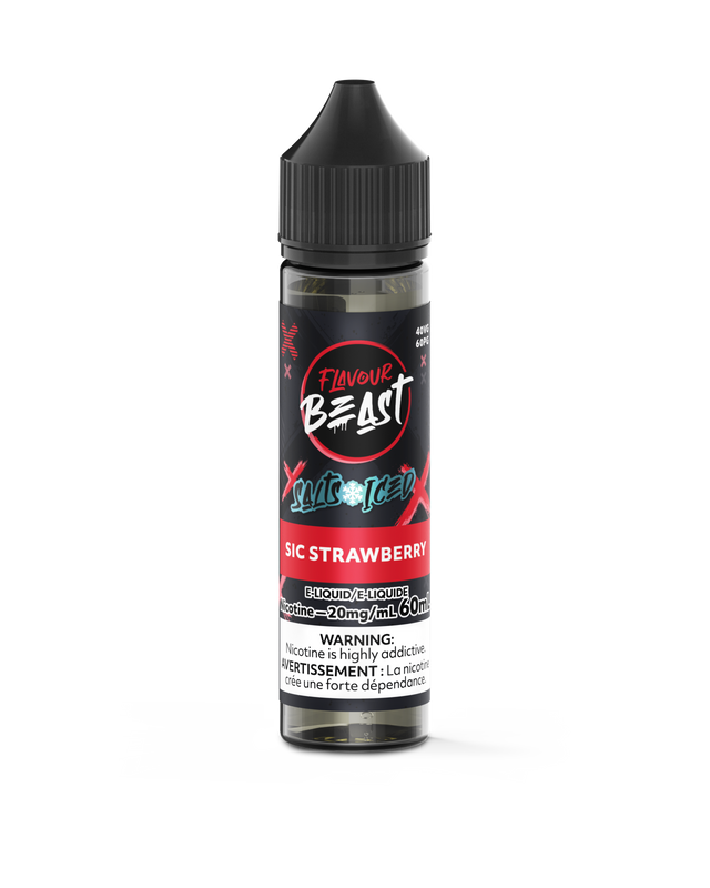 Sic Strawberry Iced - Flavour Beast Vape Juice E-Liquid Nic Salt 60ml
