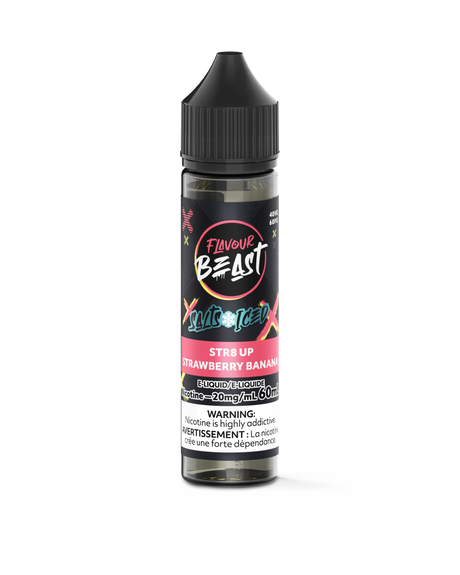 STR8 UP Strawberry Banana Iced - Flavour Beast Vape Juice E-Liquid Nic Salt 60ml