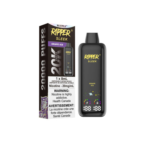 Ripper SLEEK Disposable Vape Grape Ice flavour – 20,000 puffs