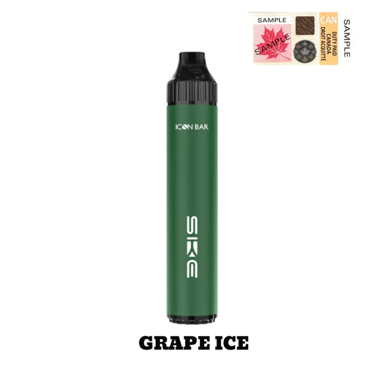Grape Ice Icon Bar Hybrid Disposable Vape, 2000 puffs, synthetic 50 nicotine blend, sweet grape flavor with an icy finish.