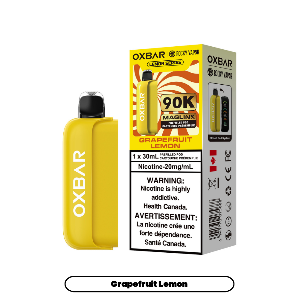Rocky Vapor Oxbar Maglink Prefilled Pods 90K - Lemon Series - Grapefruit Lemon