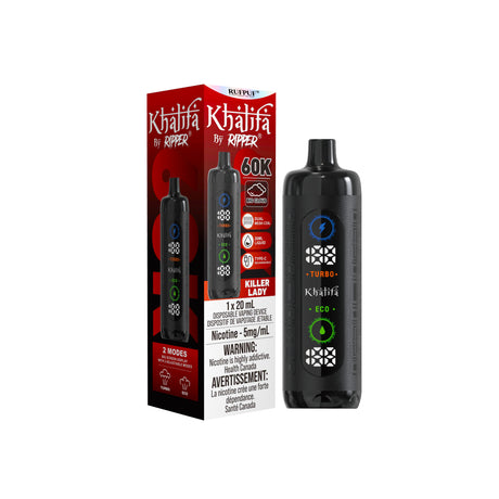 Killer Lady - Khalifa By Ripper Disposable vaping device - 20ml - Nicotine 5mg/ml - 60000 Puffs.