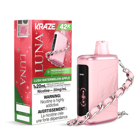Lush Watermelon Apple - 42000 puffs - 20mg/ml nicotine strength - 20ml e-juice - KRAZE LUNA Disposable Vape 42K
