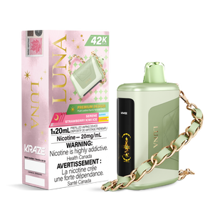 KRAZE LUNA 42k Puffs Disposable Vape, 20mL Prefilled vaping device. Serene Strawberry Kiwi Ice