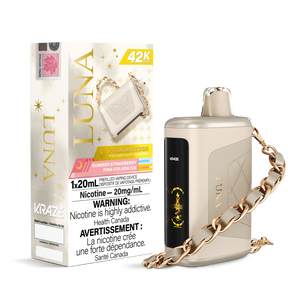 KRAZE LUNA 42k Puffs Disposable Vape, 20mL Prefilled vaping device. Summer Strawberry Pina Colada Ice