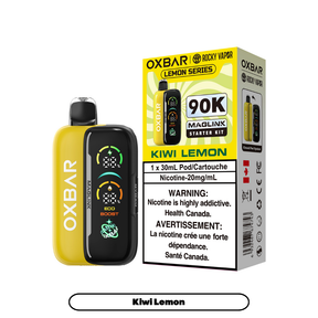 Oxbar x Rocky Vapor Maglink Disposable Vape Kiwi Lemon flavour – 90,000 puffs