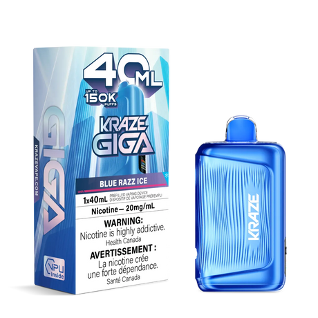 Blue RazzI ce Kraze Giga 150K Disposable Vape 40mL
