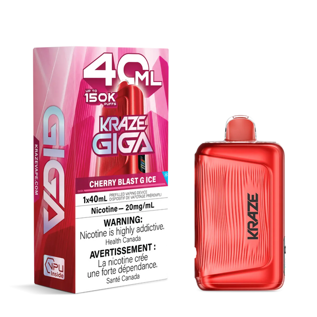 Cherry Blast G Ice Kraze Giga 150K Disposable Vape 40mL