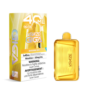 Banana Ice Kraze Giga 150K 150,000-puff disposable vape