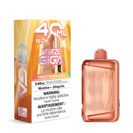 Frizzy Peach G Ice Kraze Giga 150K 150,000-puff disposable vape