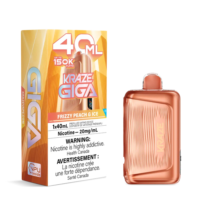Frizzy Peach G Ice Kraze Giga 150K 150,000-puff disposable vape